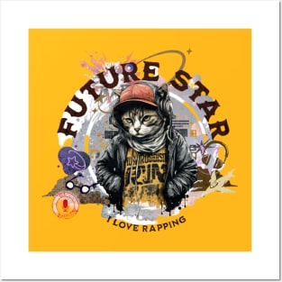 Future star - cat part-time pet Posters and Art